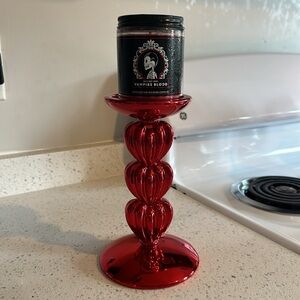 Bath&Body Works red heart ❤️ single wick candle holder